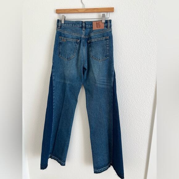 NWT BA&SH Vadou jeans / 2 tone wide flare leg jeans / size 2 - Picture 8 of 9